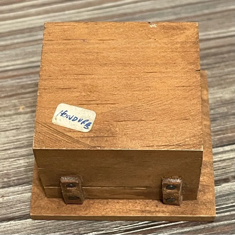 Handcrafted Colorful Folk Art Wooden Miniature Trinket Box Made in Honduras